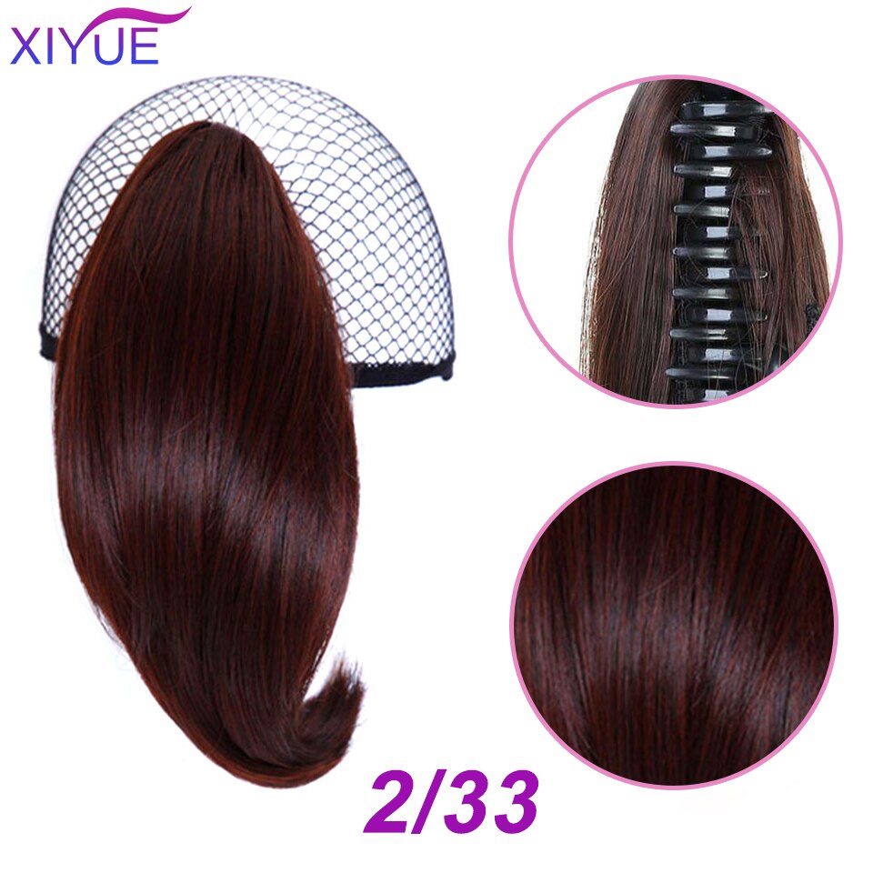 7 Colors Short Straight Brown Black Little Pony Tail Hair Bun Synthetic Hair Ponytail Claw Hair Ponytails Hair Extensions: MW103-2-33
