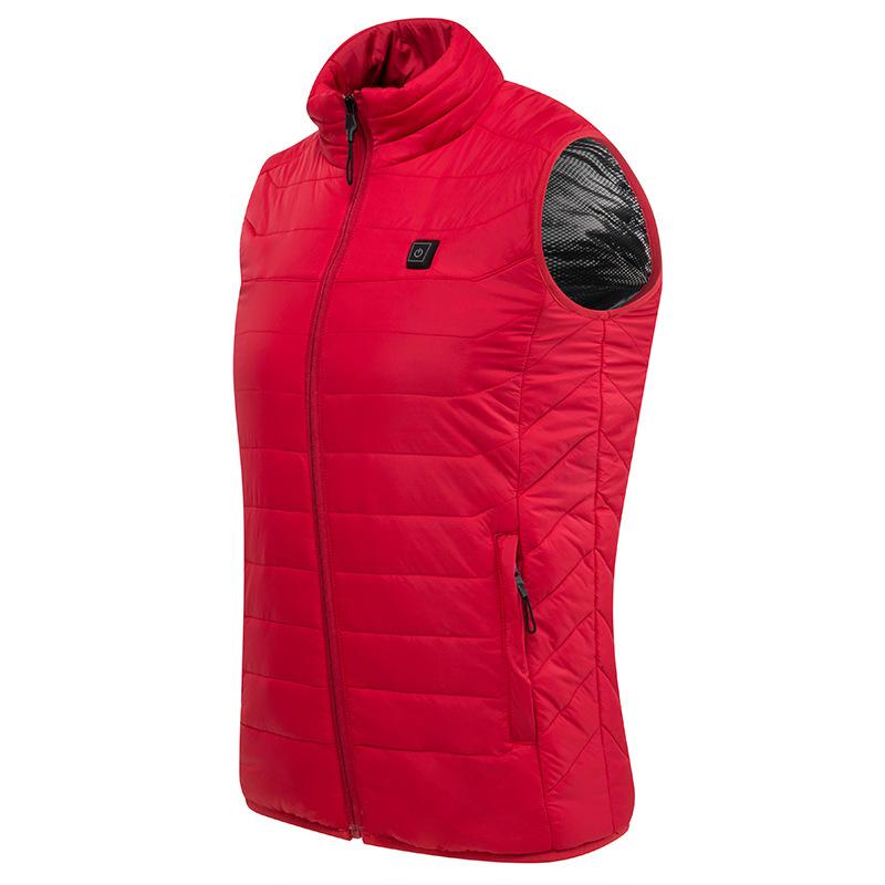 Outdoor Usb Infrarood Verwarming Vest Jas Winter Koolstofvezel Elektrische Verwarming Usb Mouwloos Vest Winter Verwarmd Outdoor Jas: Rood / XL