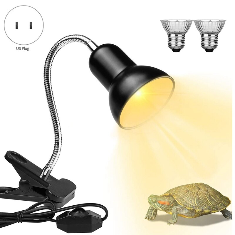 Reptiel Warmte Lampen, uva/Uvb Schildpad Aquarium Tank Verwarming Lampen Voor Hagedis Schildpad Met 2Pcs E27 110V Warmte Lampen, us Plug