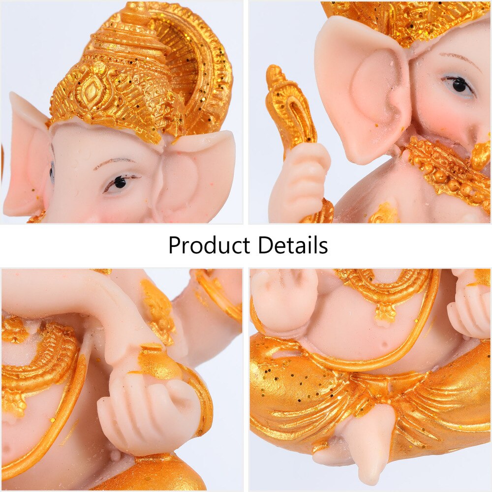 Resin India Elephant God Buddha Statue Desktop Wealth Sculpture Decoration