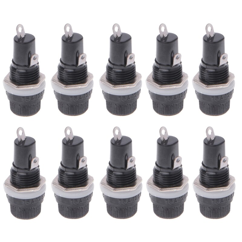 10 Pcs AC 250V 13A Electrical Panel Mounted 5x20mm Fuse Holder For Radio Auto Stereo