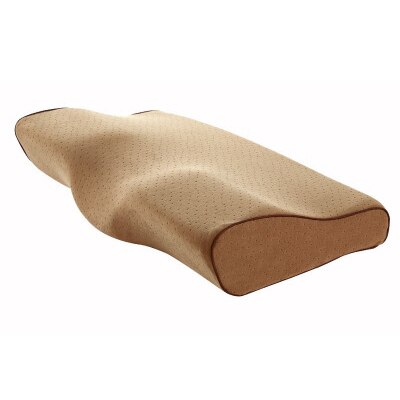 Almohada de memoria ortopédica para el dolor de cuello y protección del cuello, almohada de espuma de memoria de rebote lento, funda de almohada Cervical para el cuidado de la salud: velvet camel