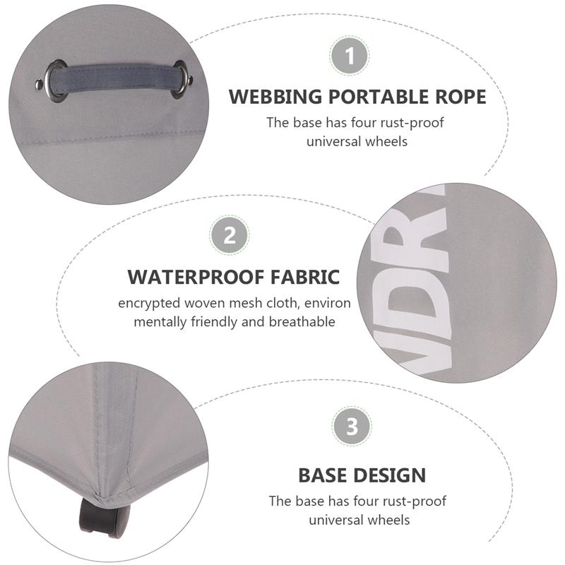 1Pc Wheeled Laundry Hamper Portable Laundry Roller Dirty Clothes Organizer