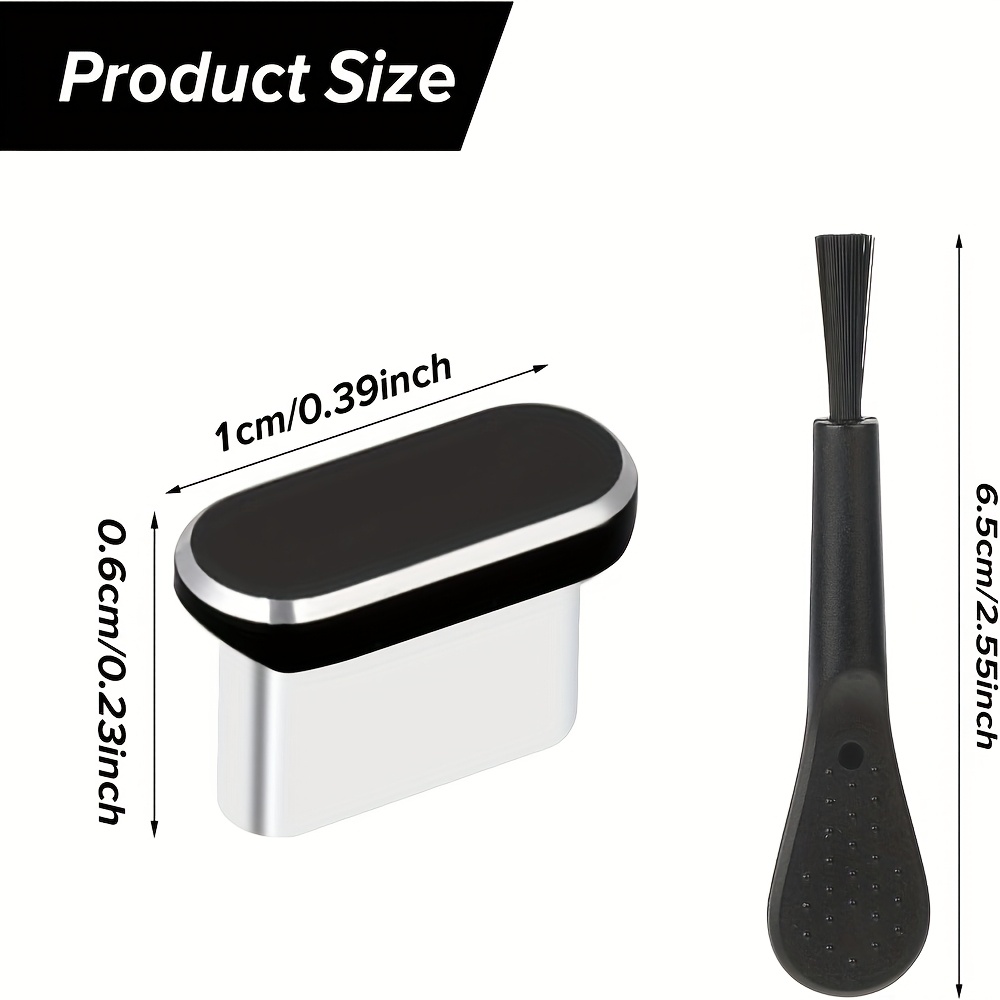 4-delige USB C stofplug, Type C stofplugafdekking Oplaadpoort Beschermhoes, met reinigingsborstel, Geschikt voor Type-C datapoort USB-stofplug Oplaadpoort voor mobiele telefoon