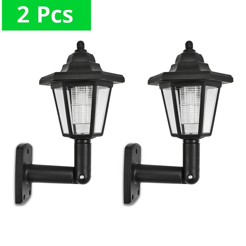 WAKYME Solar Light Outdoors Solar Power Garden Lantern Street Lights Waterproof Solar Energy Hexagonal LED Wall Lamp Sunlight: 2 pieces