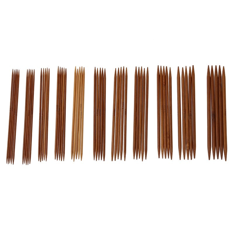 5 uppsättningar  of 11 storlekar 5 ''  (13cm)  dubbelpunktsförkylda bambustickor set  (2.0mm - 5.0mm): Default Title