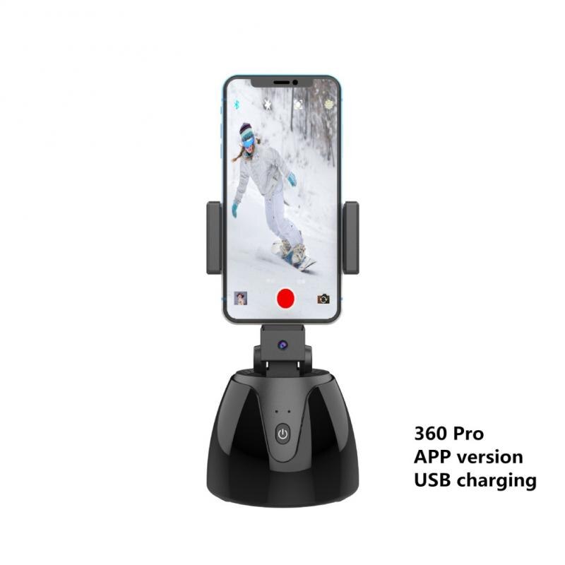 Estabilizador de cardán con seguimiento facial automático, trípode para teléfono, accesorios con rotación de 360 grados, AI inteligente, seguimiento de foto, Vlog, grabadora de vídeo, novedad: 360 Pro black