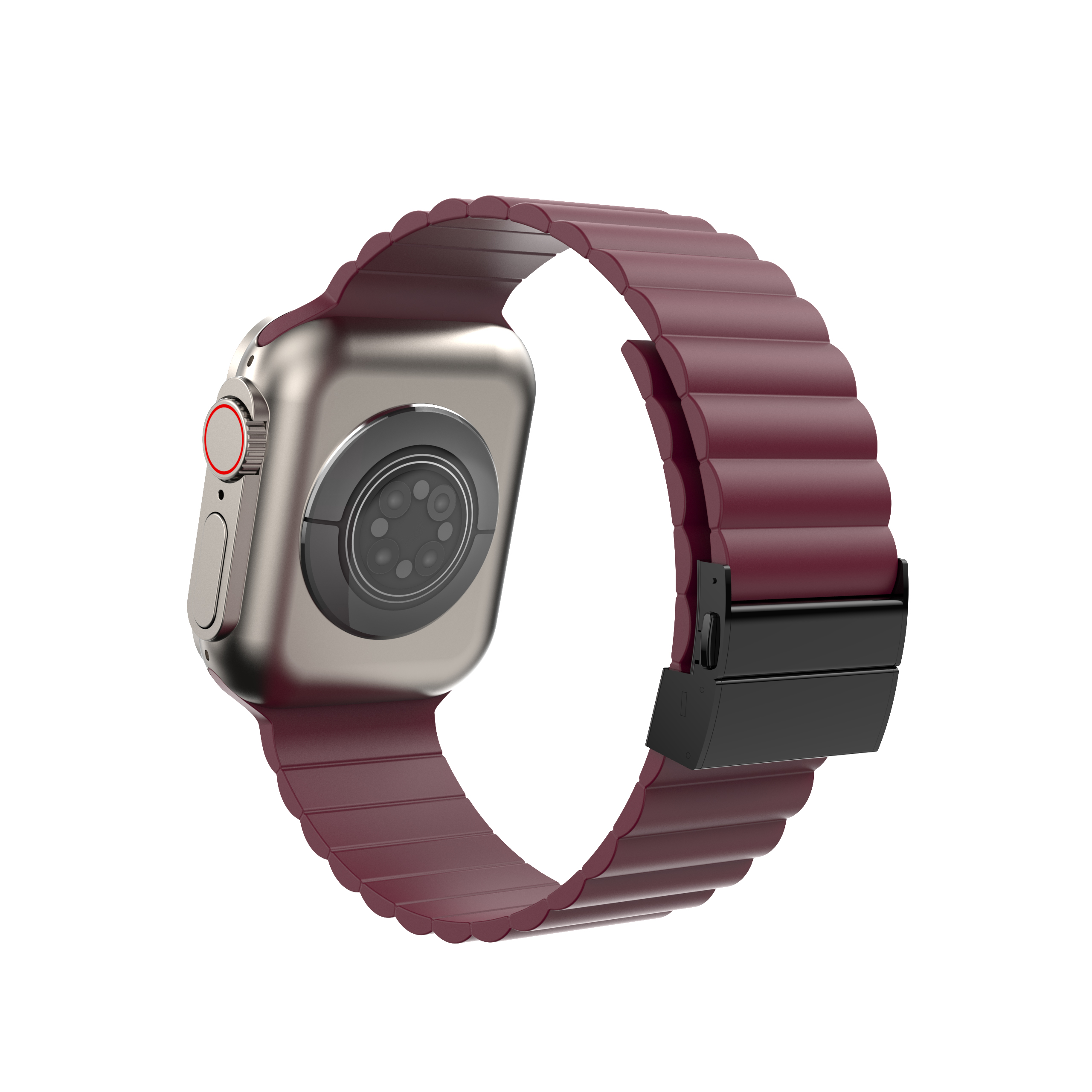Siliconen band voor Apple Watch Band Ultra 2 49 mm 44 mm 45 mm 42 mm 41 40 mm Metalen gesparmband Iwatch Ultra 9 8 7 6 SE 5 4 Correa: S / zwart grijs