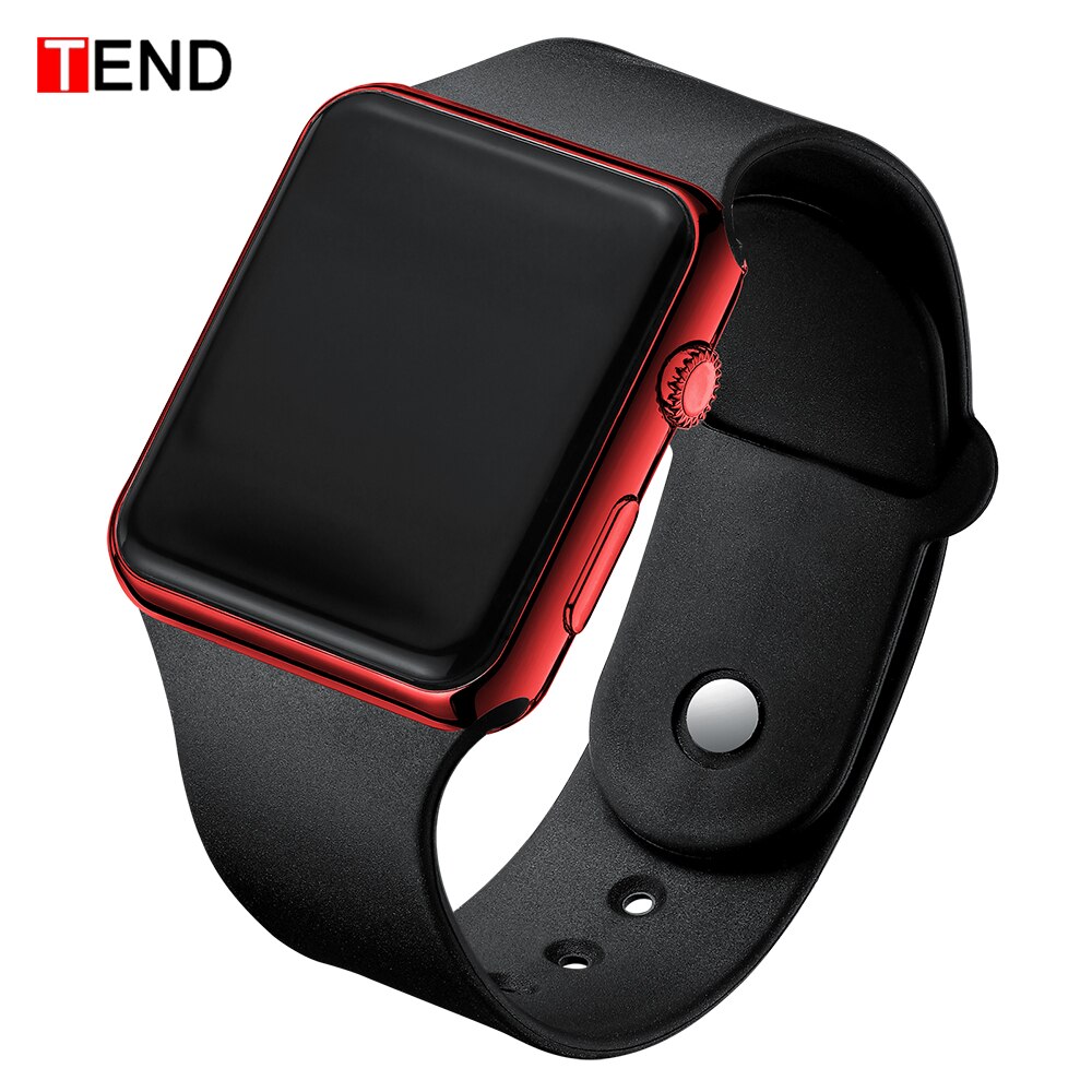Mode Mannen Sport LED Horloge Digitale Horloge Mannen Horloge Siliconen Elektronische hodinky Saat elektronische digitale klok: Black Red