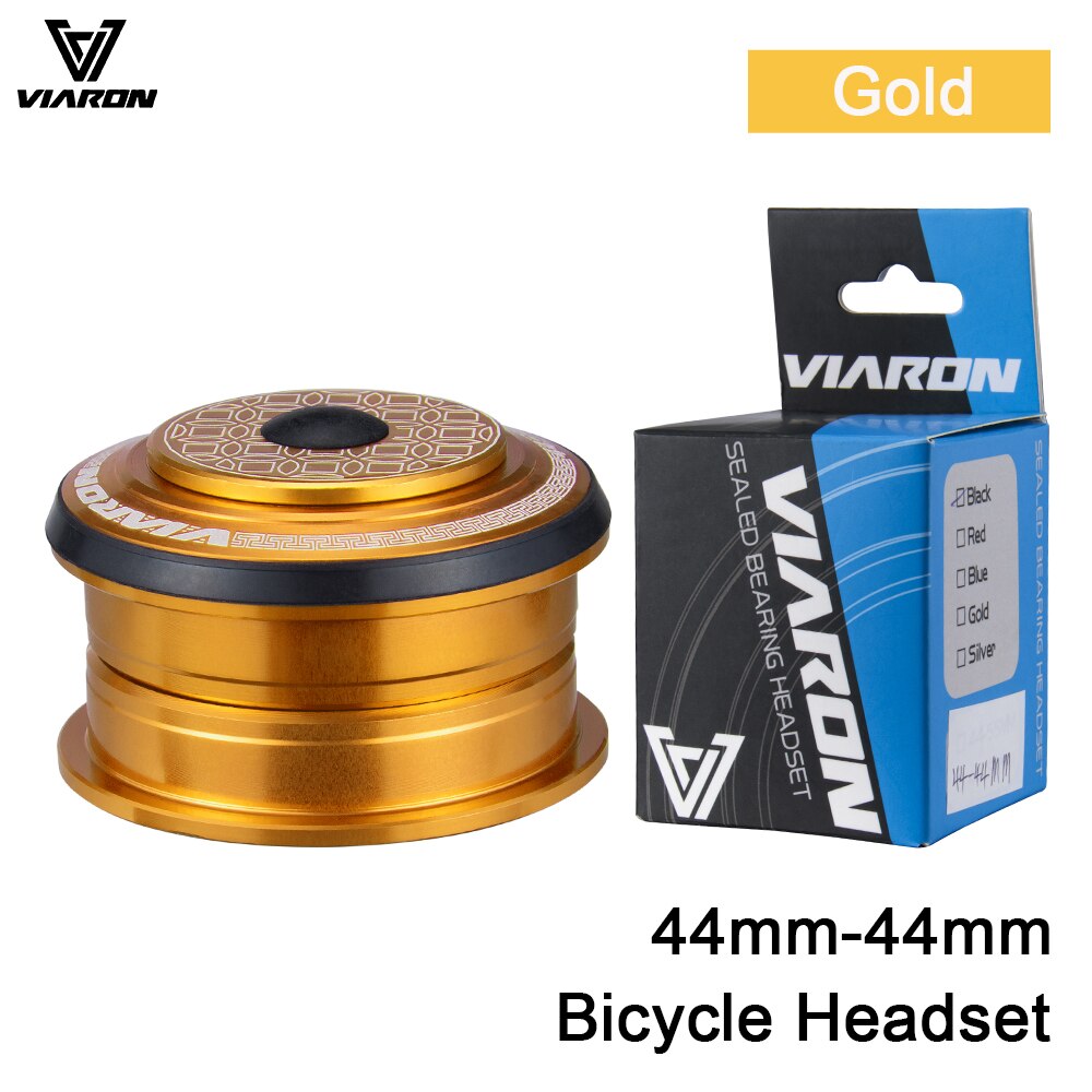 VIARON Fahrrad Headset 42mm 52mm CNC 1 1/8 &quot;-1 1/2&quot; MTB Lagerbier Gerade Verjüngt Rohr gabel Spalte Lenk Integrierte System: golden 44mm-44mm