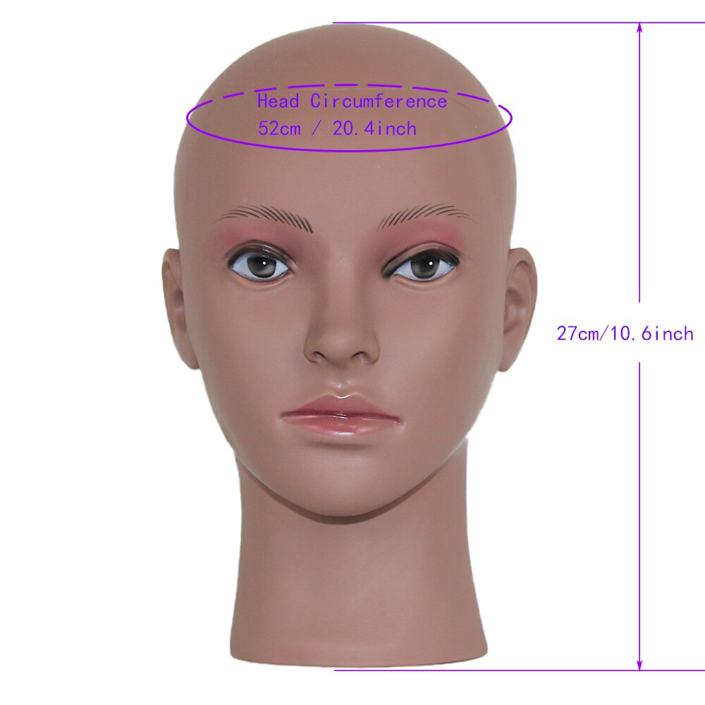 Bald Mannequin Head Stand Soft PC Really 3D eyes manikin head Wig holder for Wigs Display Hat Display Glasses Display: A