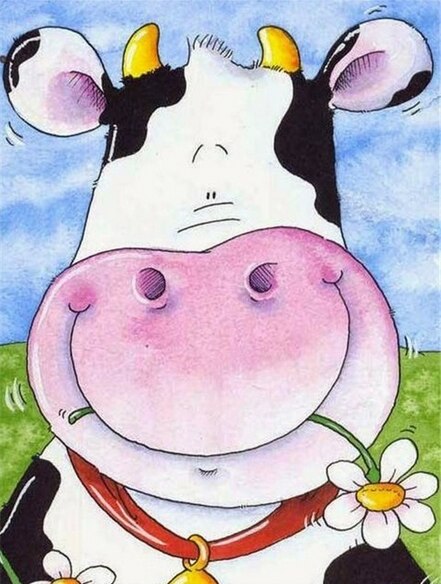 Diamant schilderij Cartoon Chubby Varken Diamanten Kruissteek Volledige boren Ronde boor: Sky Blue / 55x75cm