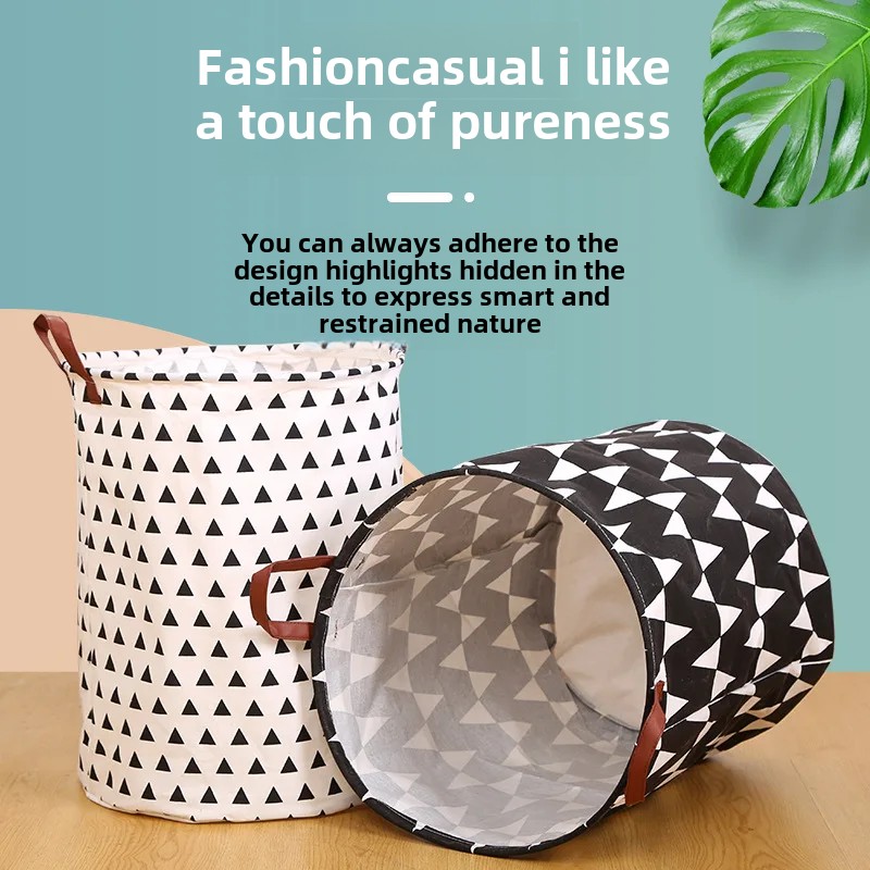 Foldable Cotton Linen Laundry Basket Bathroom Dirty Clothes Hamper Toy Storage Bag Home Organizer Foldable Fabric Hamper