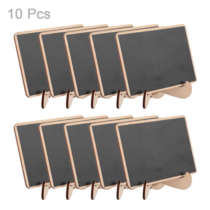 10 Stks/partij Rechthoek Houten Mini Blackboard Voor Bruiloft En Verjaardag Party Decorations Krijtborden Message Board *: A