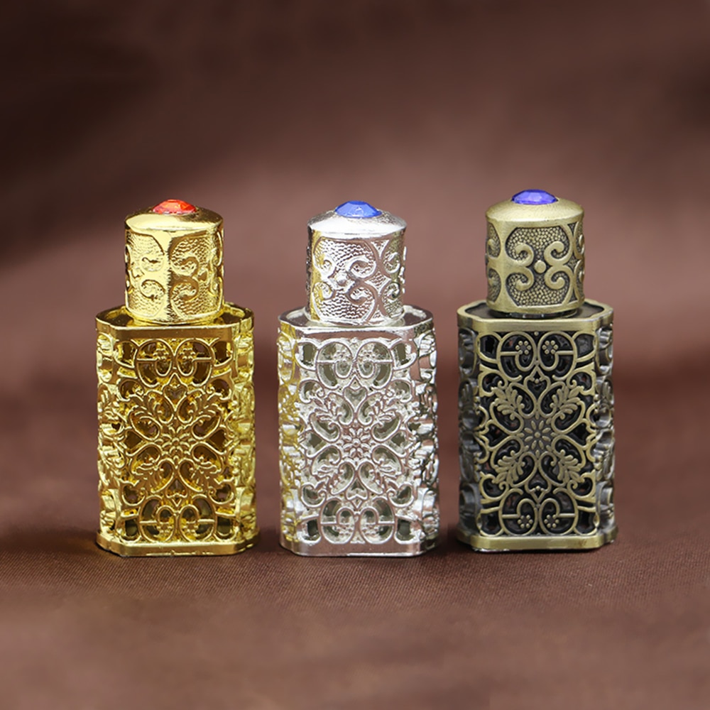 Mini antiqued hajuvesi täytettävä pullo arabityylinen eteeriset öljyt atomizer hajuvesisuihkepullo