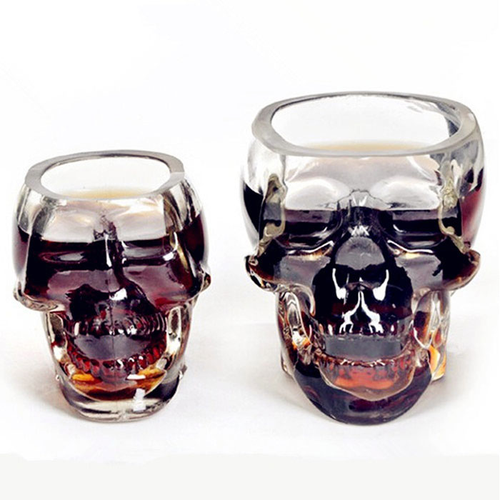 1 stk kranie kop gennemsigtig glas kop hjemme bar øl vand kop fest hotel bryllup glas drinkware 7.3cm kraniet indretning år