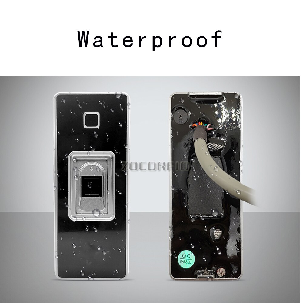 Fingerprint Recognition Password Key Lock Access Control Machine Biometric Electronic Door Lock RFID Reader Scanner System: Waterproof