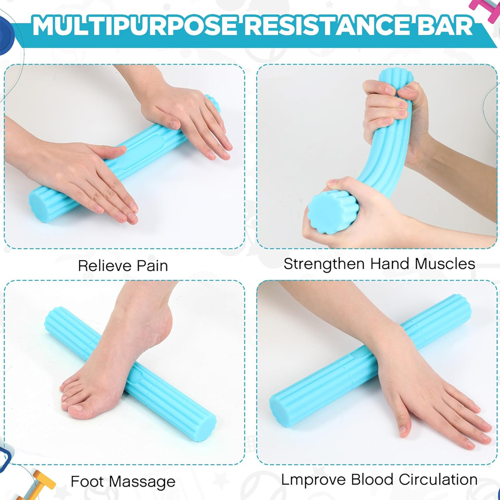 Flex Therapy Bar Strengthener, Tennis Elbow Physical Therapy Bar, Resistance Bar for Tendonitis, Wrist, Forearms Pain Relief