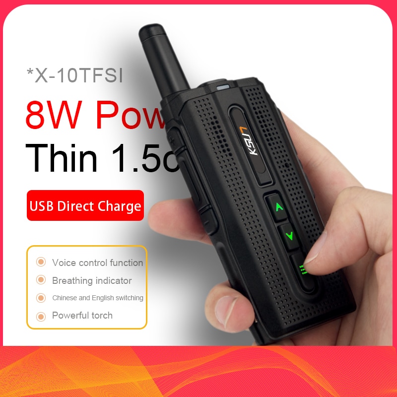 KSUN-walkie-talkie KSX10 para exteriores, medidor de mano pequeño, mini 50 kilómetros, intercomunicador de teléfono móvil de alta potencia