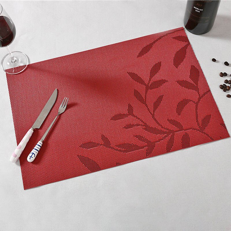 2 STUKS Ronde Placemats, Warmte-isolatie Placemat, Ronde Gebroken Bladeren Holle PVC Placemat, voor Isolatie van Dinerborden, Tafeldecoraties (Roségoud