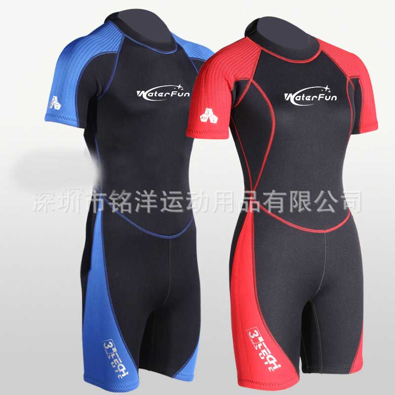 3mm Neoprene Wetsuit Mens women Short Sleeve Surfing Scuba Diving Bathing Suit Snorkeling kayaking Swimming Shorty Jumpsuit