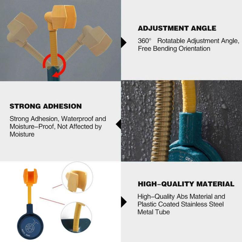 Shower Mounting Brackets Bathroom Shower Hook Adjustable Fixed Base Shower Access Free Punching Seamless Bathroom Fixture