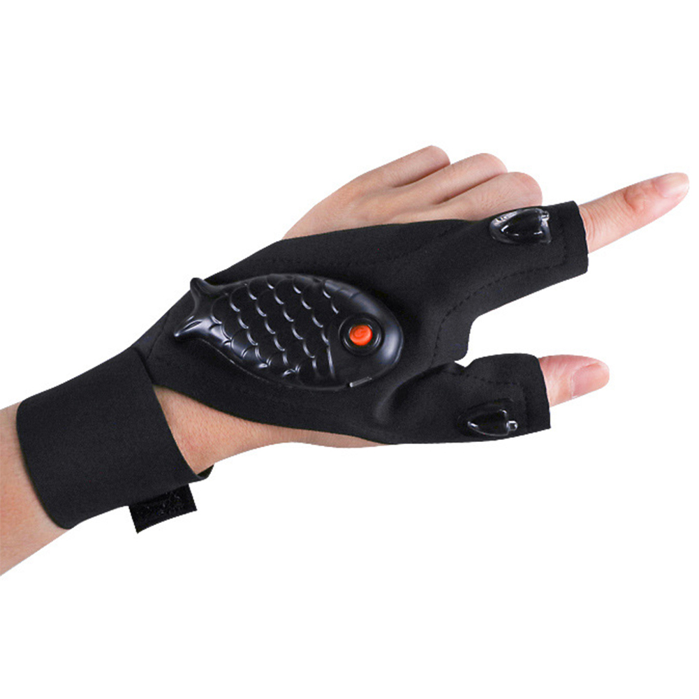 Rechargeable Flashlight Gloves Fingerless Gloves LED Lighting Repair Finger Lamp For Outdoor Night Fishing Camping Hiking Tool