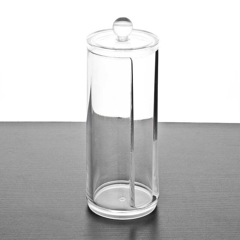 Xunzhe Cosmetische Opbergdoos Transparant Acryl Organizer Crystal Badkamer Make Wattenstaafje Tandenstoker Desktop Opbergdoos: round
