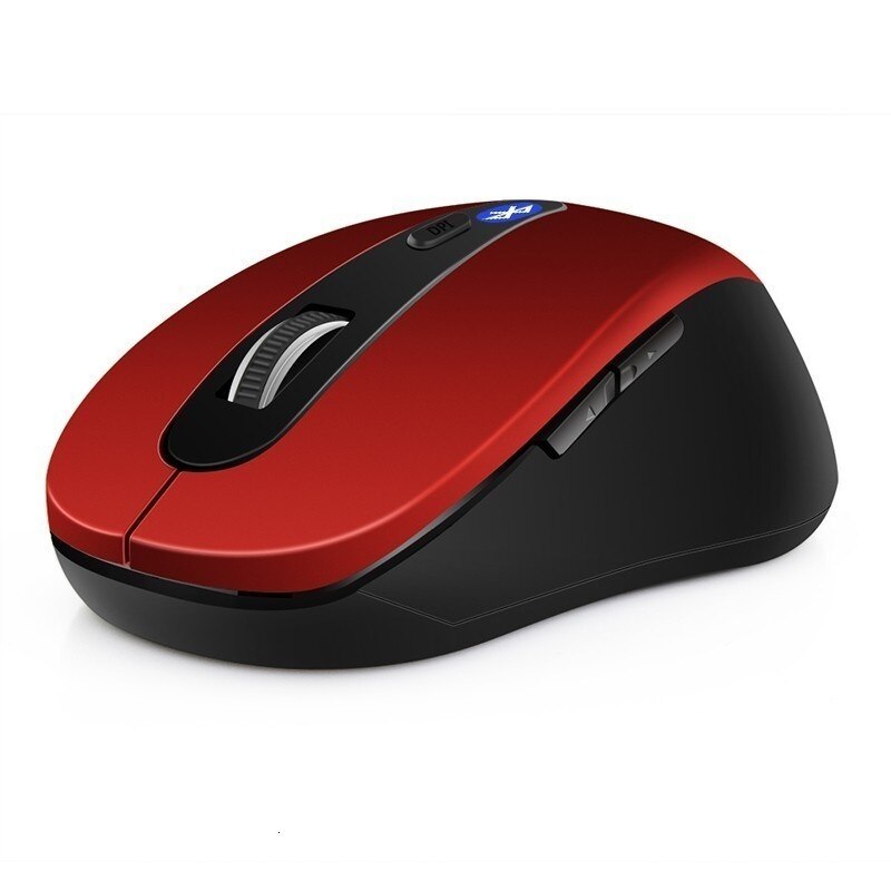 CHYI bezprzewodowa mysz optyczna Bluetooth komputer biurowy Mini myszy 800/1200/1600 DPI 5 przycisków BT 3.0 mysz do laptopa PC: Czerwony