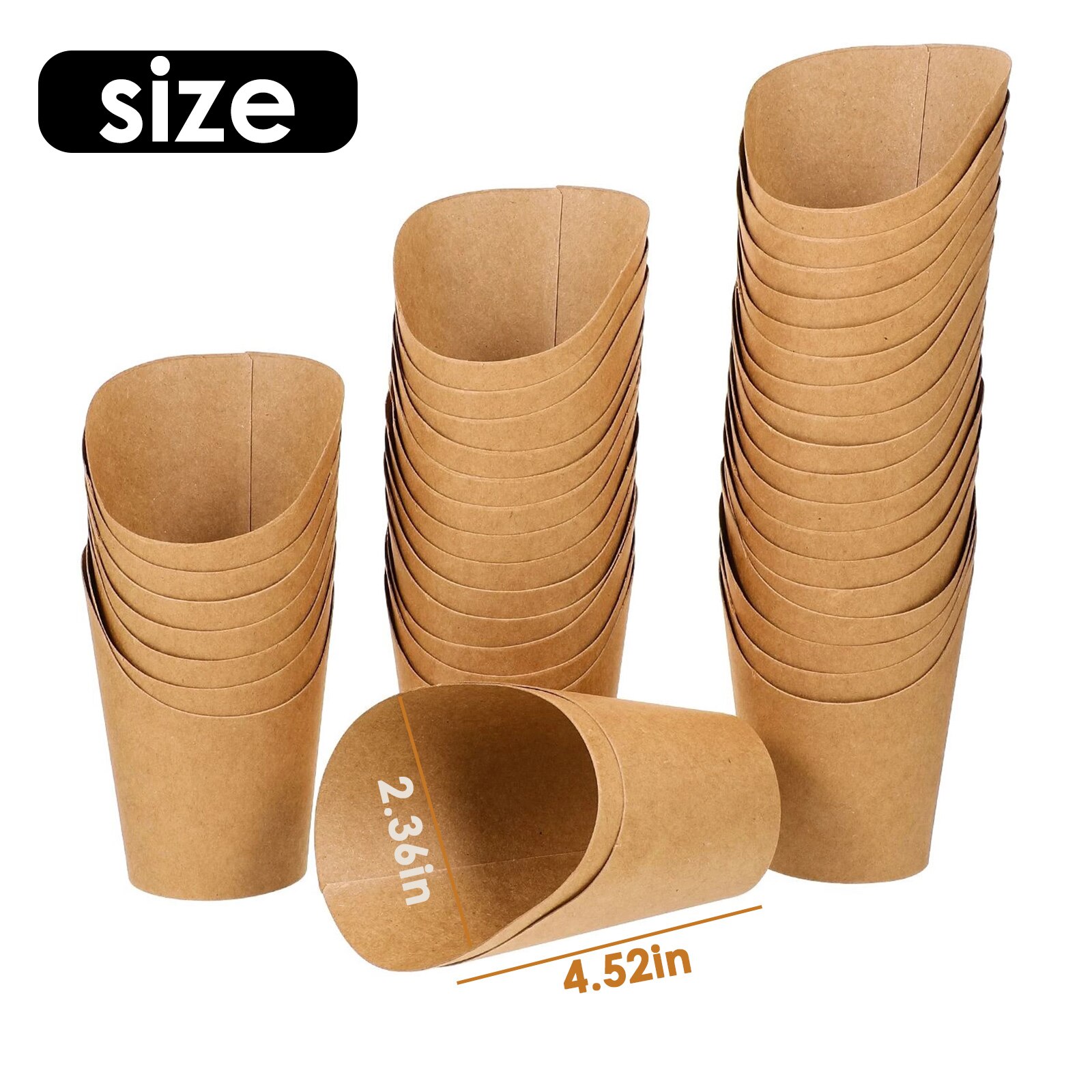 100pcs Kraft Paper Potato Chips Box Disposable Paper Bags,french Fries Cup,food Bags,snack Packing Boxes,Hand Holding Snack Cup