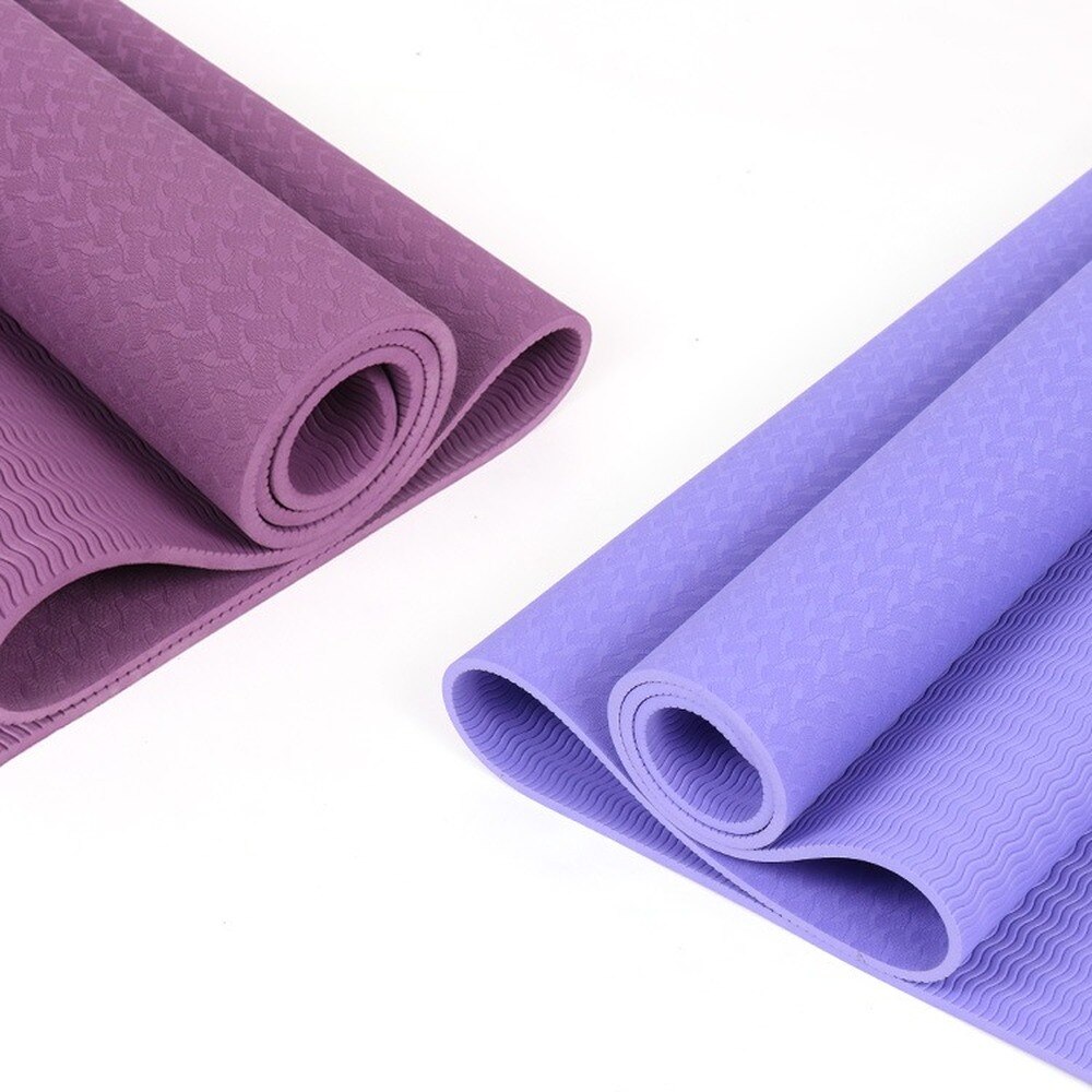 183*61*8Mm Yoga Mat Tpe Pad Voor Fitness Grote Gym Oefening Apparatuur Voor Pilates Trainning Sport accessoires Yoga Mat Tas Paars