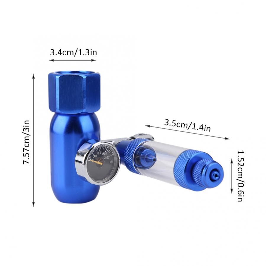 Aquarium CO2 Pressure Regulator Check Valve Gauge Bubble Counter Mini Valve Aquarium Carbon Dioxide: Blue