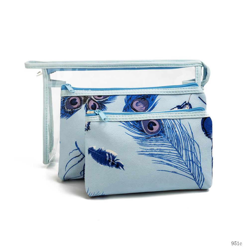 Miyahouse 3 pcs/set Make Up Bags Women Jelly Cosmetic Bag Waterproof Transparent Makeup Pouch Beauty Bags