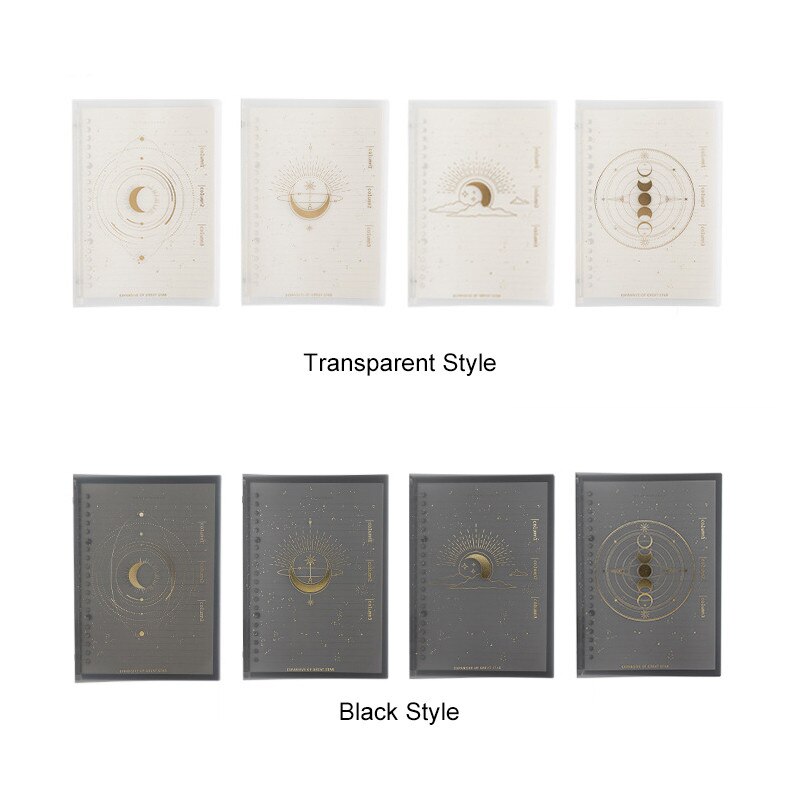 A5 Loose Leaf Soft Side Notebook Journal Planner Transparent Horizontal Line Notebooks School Office Stationery