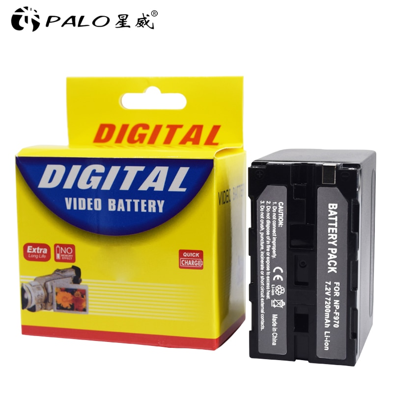 PALO NP-F970 NP-F960 Camera Battery - 7200mAh 7.2V Standard Battery - Dual USB Charger Included