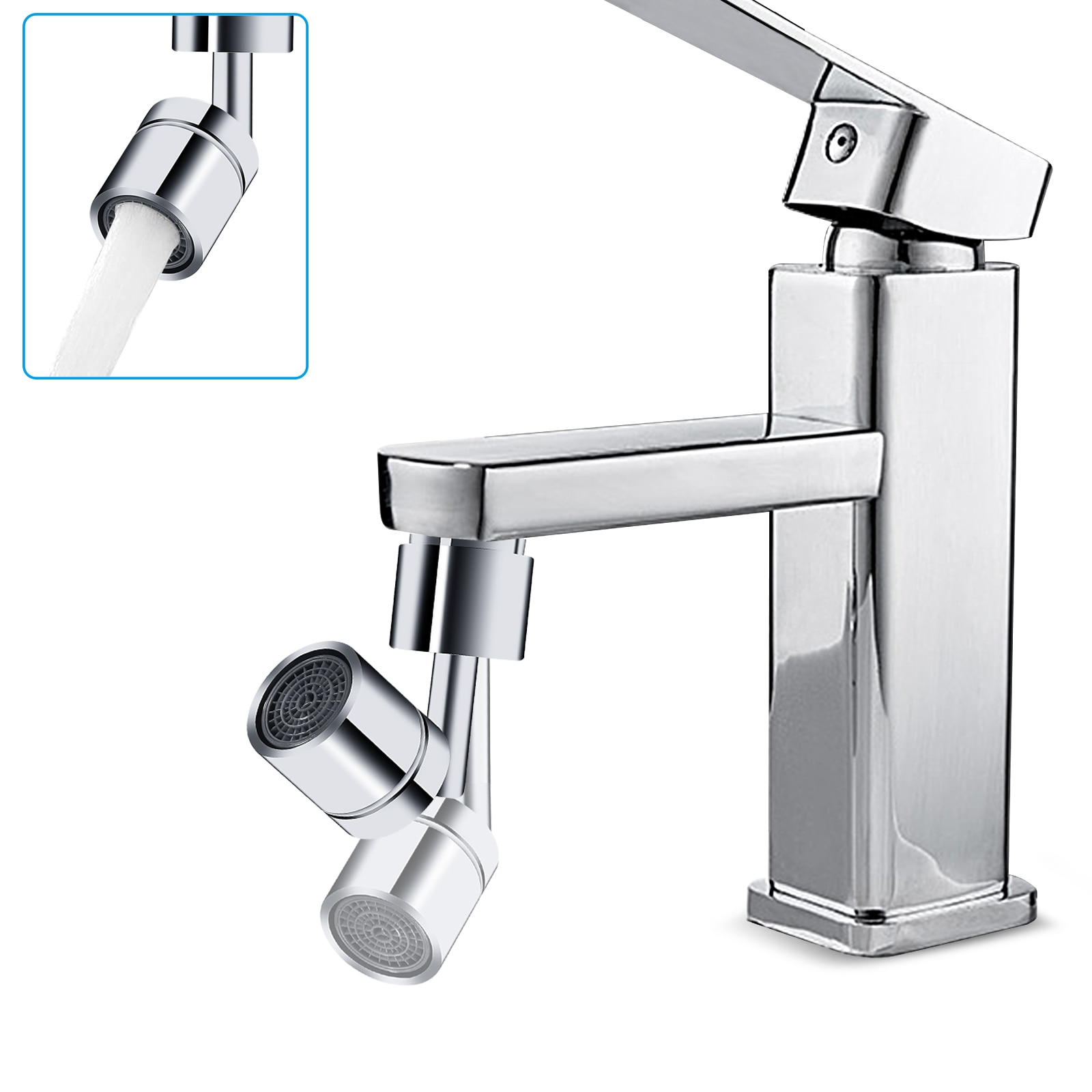 Sink Faucet Aerator 720° Swivel Sink Faucet Aerator Kitchen Bathroom Basin Water Mouth Flowers Prevent Splash Taps Tools