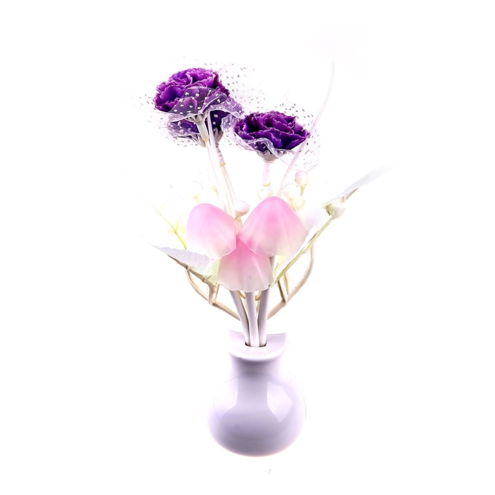 Belle LED colorée lilas veilleuse lampe champignon romantique lilas nuit éclairage pour la maison Art décor éclairage nous/ue Plug