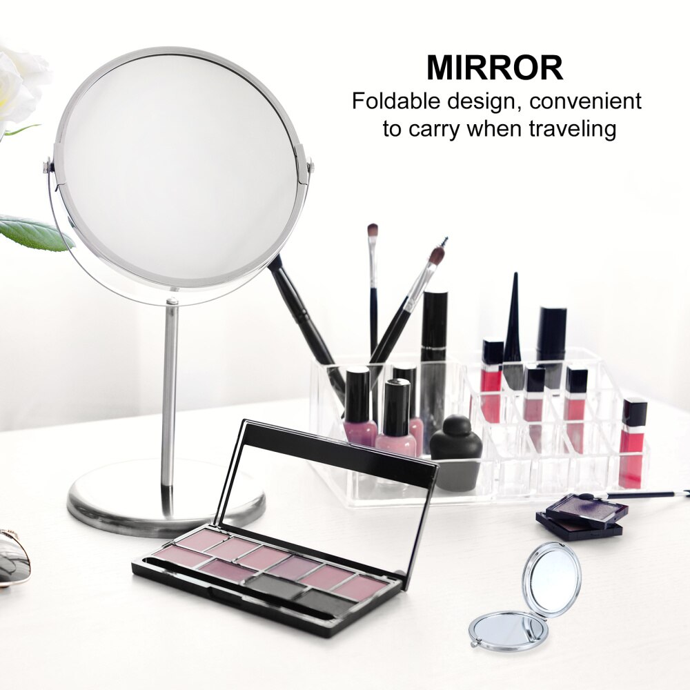 Portable Metal Makeup Mirror Handheld Mini Cosmetic Make Mirror