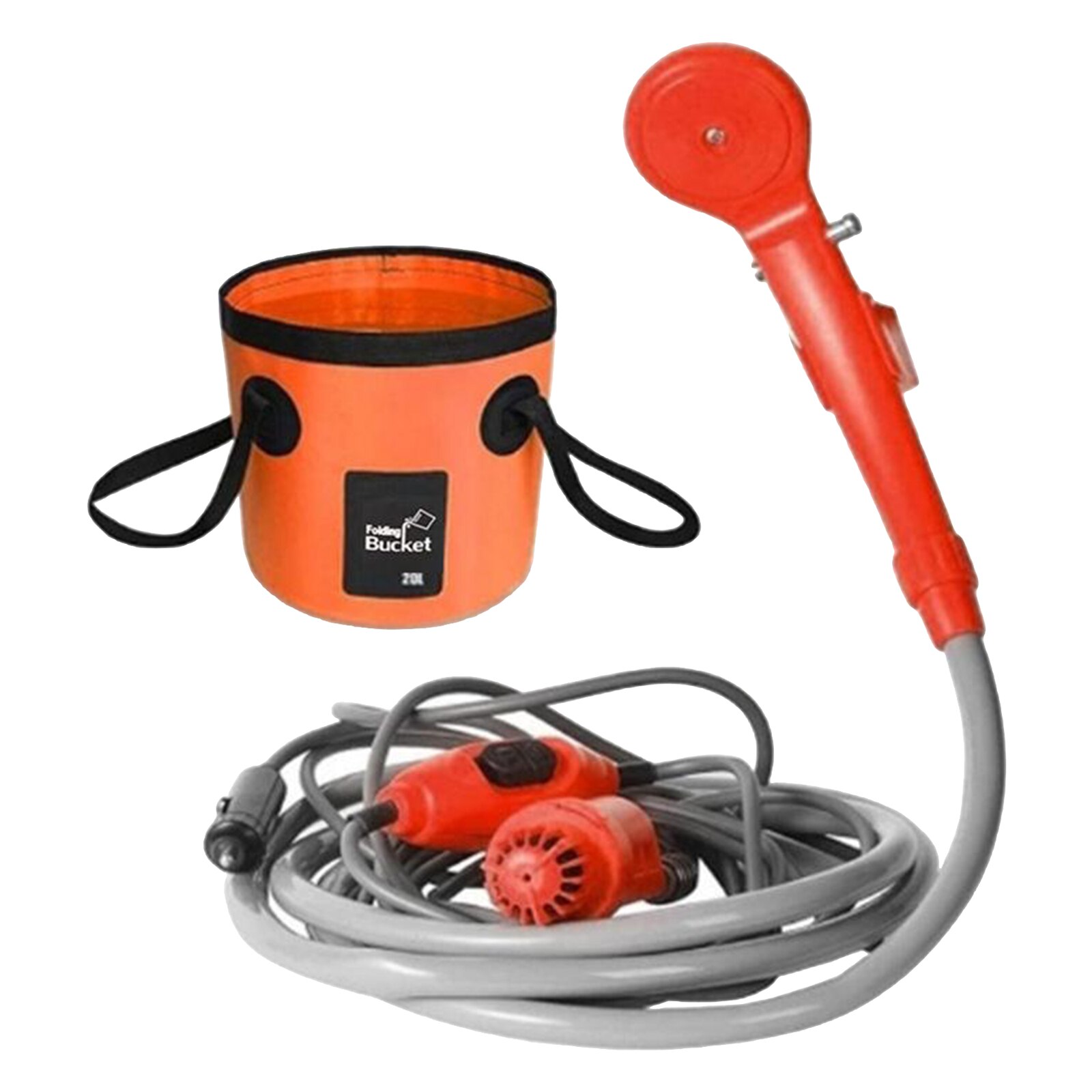 Portable Car Shower Kit Camping Bathroom Shower Car Washer And Bag