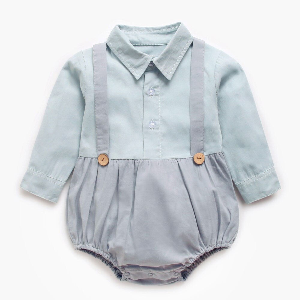 Pasgeboren Baby Jongens Lange Mouwen Romper 2022 Lente Herfst Baby Voorste Knoppen Mode Bodysuits Baby Jumpsuits Playsuit: YT2201009blue / 2-3T