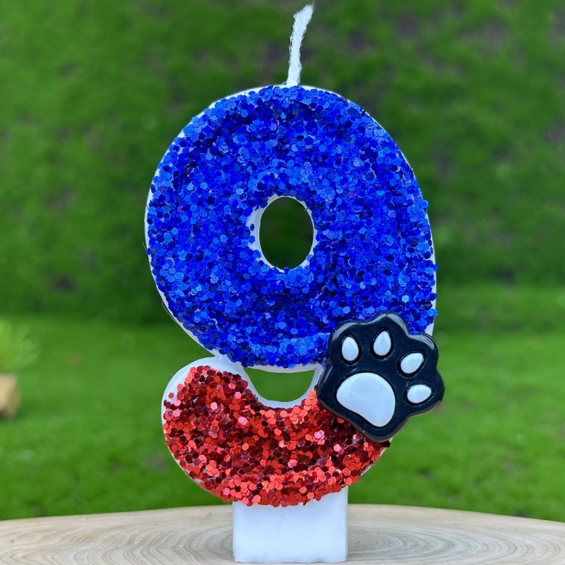 Blauw Nummer Sparkles Grappige Kaars Verjaardagskaars Herinneringen Rode Kaarsen En Accessoires Voor Kinderen Taartdecoratie Lampen Kaarsen: Deep Blue