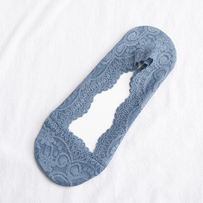 Silicone Shallow Women Socks Lace Slipper Ankle Socks Invisible Seamless Low Cut Boat Socks For Female Ladies Casual Calcetines: 04