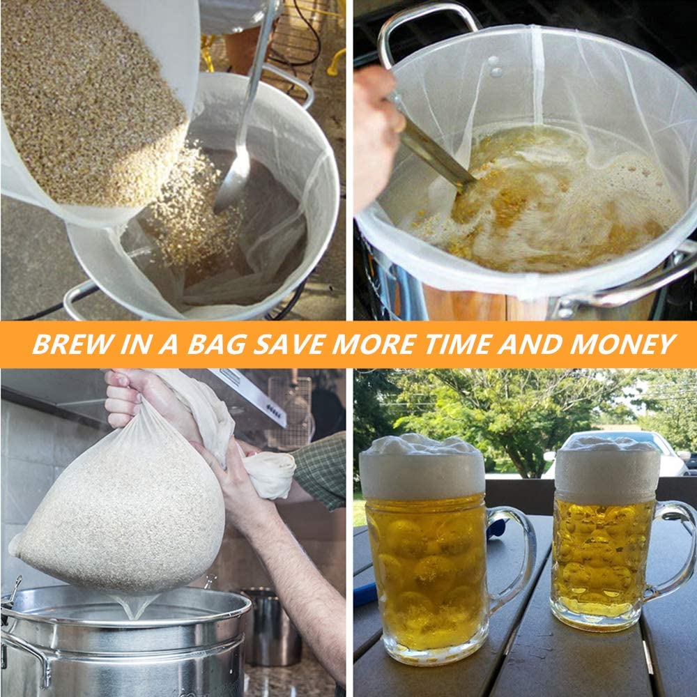 150/75/48/25 micron Nut Milk Bags Reusable Mesh Filter Net Coffee Fruit Juice Wine Food Grade Nylon Filter Bag Kitchen Filters