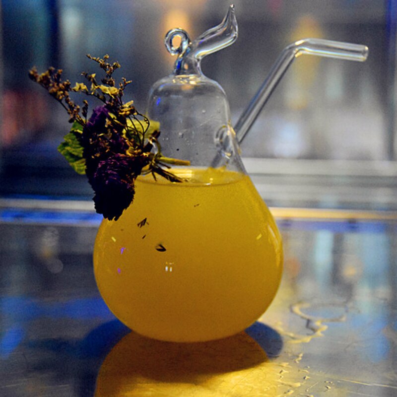Pear Shape Cocktail Glass Juice Agave Red Wine Large Capacity Transparent Glassware Molecule Sootiness Originality Cup