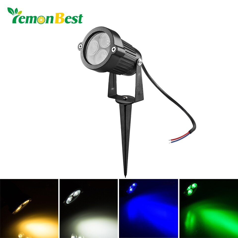 LemonBest 9W LED Garden Lights Outdoor Waterproof IP65 Landscape Led Light 12V 110V 220V Spot Lamp Outdoor Lighting with Spike