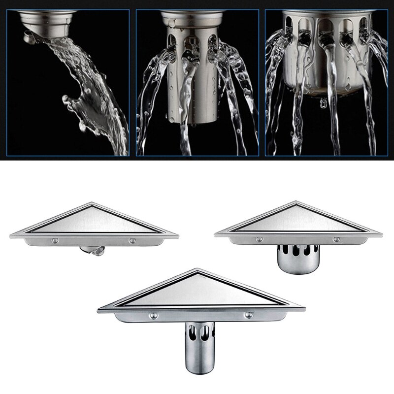 Verborgen Soort Driehoek Tegel Insert Floor Afval Roosters Douche Drain Rvs
