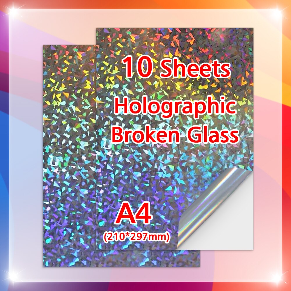 10/20/30/40/50/100 Sheets Transparant Printable Vinyl Sticker Papier A4 Waterdichte Zelfklevende kopieerpapier Voor Inkjet Printer: 10-Diamond