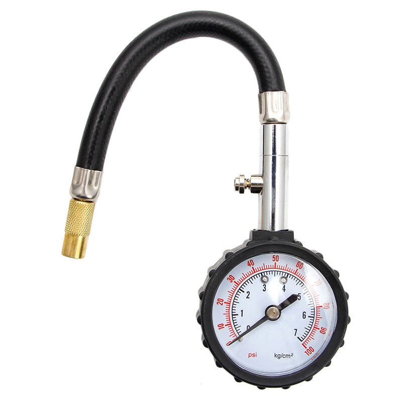 0-100PSI Auto Truck Auto Motor Band Band Luchtdrukmeter Dial Meter Tester
