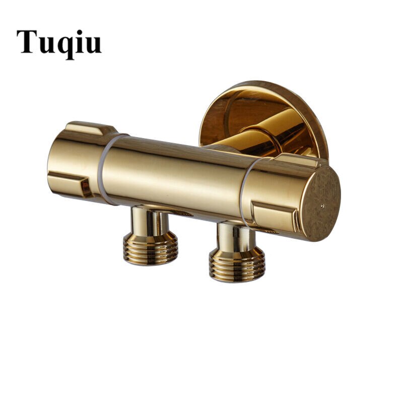 Bidet vandhane væg håndholdt bidet spray bruser sæt toilet shattaf sprøjte douche kit bidet vandhane sæt guld: Bidet vandhane 1