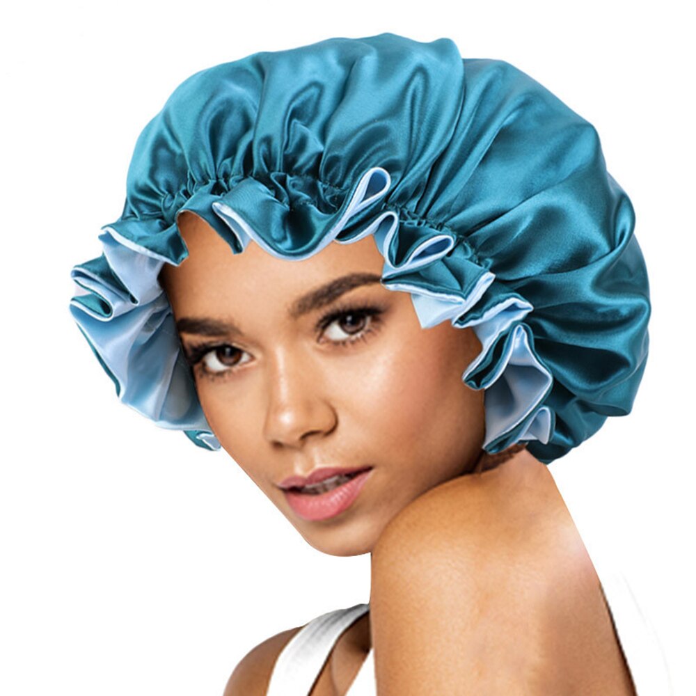 Satin Bonnet Adjustablesleep Cap Satin Silk Bonnet Wide Band Elastic Satin Sleeping Cap For Women Curly Hair Sleeping